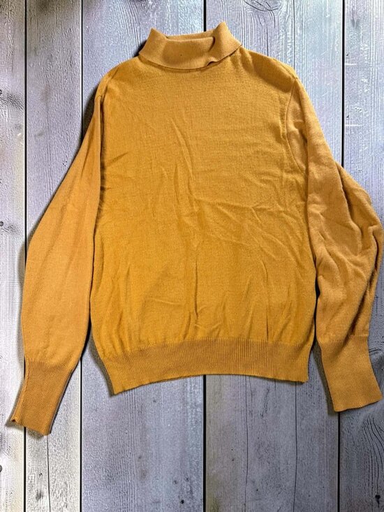 Robert Bruce Other - Vintage 70s Arnold Palmer Robert Bruce Turtleneck Sweater Gold Orange M Knit S/M